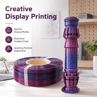 Filamento PETG Arcoíris, Degradado Multicolor, Filamento para Impresora 3D, para Impresión 3D
