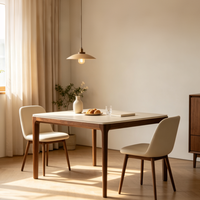 Table à manger extensible moderne en bois de frêne, vente en gros, étiquette privée OEM disponible, support de logo personnalisé, utilisation hôtelière, qualité supérieure