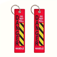 En gros, Jet Tag en tissu avec logo tissé 'Remove Before Flight', porte-clés brodé, anneau porte-clés en tissu avec logo personnalisé, cadeau promotionnel
