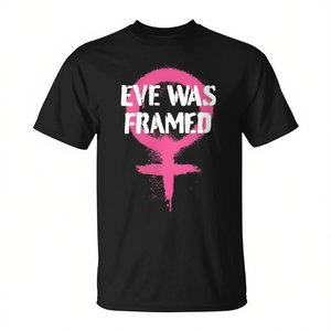 Camiseta gráfica punk feminista con estampado de Eve Was Framed, color negro, unisex, cuello redondo, manga corta, estilo urbano - Product Image 3
