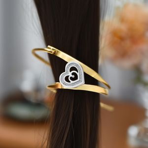 Bracelet tendance en acier inoxydable 316L plaqué or PVD, design cœur, pour femme - Product Image 3