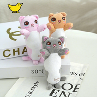 Porte-clés en peluche chat super kawaii de 4 pouces, jouet en peluche doux, mini poupée moelleuse de dessin animé, breloque de sac, pendentif, porte-clés