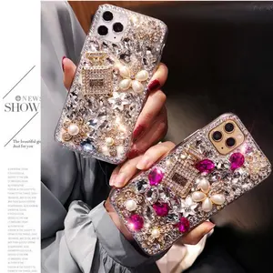 Funda de teléfono de lujo con diamantes de imitación para iPhone 11 12Pro Max, funda de teléfono con diamantes ostentosos únicos