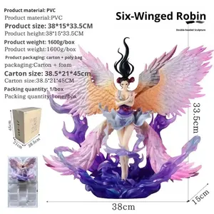 Jt Sky Painting scultura a doppia testa Gk nuovo PVC a sei ali Robin angelo scende Action figure Anime giocattoli per un pezzo - Product Image 2