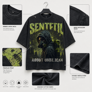 Camisetas de Algodón Oversize para Hombre, Estilo Urbano, con Estampado de Letras, Tejido de Punto, Alta Calidad, Tallas Grandes, Color Negro, Hombros Caídos, Venta al Por Mayor - Product Image 2