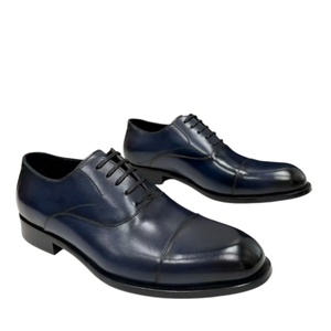 Chaussures habillées Oxford en cuir véritable noir à bout rond, à lacets, couleur unie, pour le bureau et la carrière, pour hommes, toutes saisons, semelle extérieure en caoutchouc, chaussures cd - Product Image 2