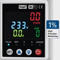 Compteur intelligent TUYA APP 63A AC en plastique 220V avec protection contre les surtensions/sous-tensions, écran LCD et contrôle à distance WIFI pour maison connectée