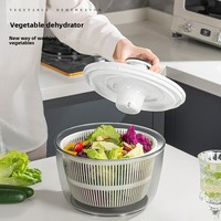 Nouveau déshydrateur de légumes en plastique, essoreuse à salade manuelle pour la maison, panier de drainage rotatif pour fruits et légumes
