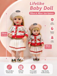 Poupée Bébé Reborn en Silicone Yeezwood Électrique à Détection <span class=keywords><strong>de</strong></span> Gravité, avec Fonctions <span class=keywords><strong>de</strong></span> <span class=keywords><strong>Rire</strong></span>, Pleurer, Musique et Parler (Espagnol, Anglais), 55 cm, pour Fille - Product Image 3