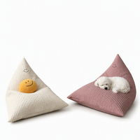 Fauteuil pouf triangulaire en gros d'usine avec housse tricotée personnalisée, canapé paresseux pour détaillants et designers d'intérieur
