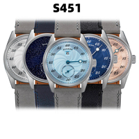 Montre de plongée pour homme Sugess, mouvement automatique ST1721, remontage manuel, bracelet en cuir, montre-bracelet en acier inoxydable à vendre