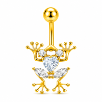 Anneaux de nombril en acier inoxydable 316L doré avec zircon CZ, motifs feuille d'érable, fleur, cœur, croix, bijoux de piercing pour femme