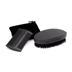 Ensemble <span class=keywords><strong>de</strong></span> voyage pour le soin <span class=keywords><strong>de</strong></span> la barbe en bambou naturel écologique Brosse à raser et peigne avec poils <span class=keywords><strong>de</strong></span> sanglier pour le toilettage des hommes - Product Image 2