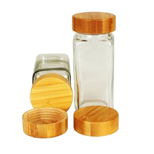 24 pz/scatola Top in bambù con <span class=keywords><strong>etichette</strong></span> contenitore per <span class=keywords><strong>erbe</strong></span> in vetro da 100ml bottiglia per la conservazione del sale Set di barattoli per spezie - Product Image 2