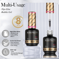 BORN PRETTY 15ml Gel Colle à Ongles Multifonction 8-en-1 Créez Votre Propre Marque pour Ongles à Presser et Extensions d'Ongles