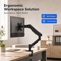 Support d'écran à pince de bureau, bras articulé à ressort mécanique, réglable en hauteur, pivotant et inclinable, VESA 75x75 100x100, 17-32 pouces