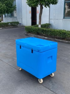 Hộp đá khô làm mát máy làm lạnh hộp làm mát Băng Thùng ngực có bánh xe-Bảng điều khiển năng lượng mặt trời cách nhiệt thiết kế hiện đại công suất lớn - Product Image 4