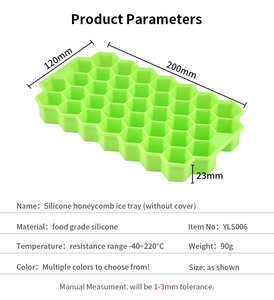 Eco Friendly BPA Free 37 Cavities Honeycomb Silicone Ice <b>Cube</b> Tray With Lid Family Party - Product Image 2
