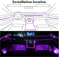 Tira de LED RGB con Control por Aplicación, Personalización de Fábrica, 12V, Lámpara Decorativa de Fibra Óptica, Iluminación Ambiental para Auto, Iluminación Interior
