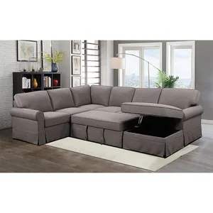 Sıcak satış mobilya fabrika sağlanan oturma odası kanepeleri kumaş çekyat Modern kanepe seti depolama ile