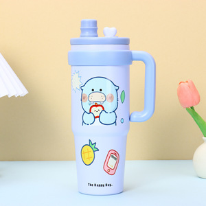 Nuevo Vaso Gigante de Acero Inoxidable con Aislamiento al Vacío para Bebidas Frías, con Pajita, de Gran Capacidad, para Auto - Product Image 5