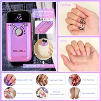 Machine à ongles électrique 45000 tr/min, perceuse à ongles professionnelle pour ongles en gel, lime à ongles rechargeable portable, outil de manucure
