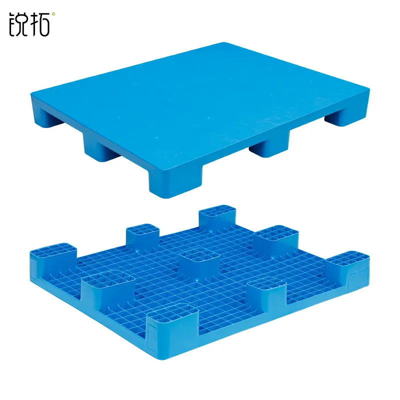 Impacchettabile durevole HDPE PP pallet in plastica euro pallet in acciaio rinforzo stampo a iniezione pallet modellato