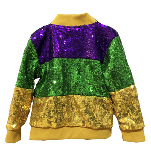 <span class=keywords><strong>Veste</strong></span> à paillettes bombardier à manches longues, coupe ajustée, à fermeture éclair, avec manchettes côtelées - Product Image 2