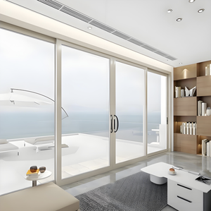 Porte coulissante moderne simple en aluminium étroite à double vitrage en verre trempé, isolation phonique, caractéristiques d'économie d'énergie, intérieur/extérieur - Product Image 2