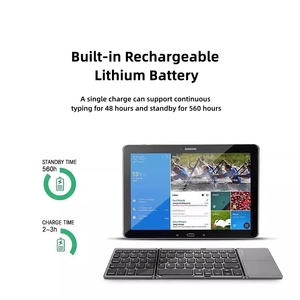 Teclado inalámbrico portátil de tres pliegues, tableta para teléfono móvil con teclado táctil, ratón - Product Image 4