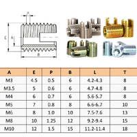 Zinc Plated Carbon Steel Stainless Steel Locking Ensat Bushing Self Tapping Metric Thread Insert M2.5 Slotted Thread Repair