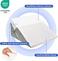Coussin de lit compensé réglable de 9 à 12 pouces en mousse à mémoire de forme pliable pour le soutien des jambes et du dos