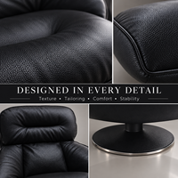 Fauteuil d'appoint pivotant moderne en cuir écologique avec rembourrage en duvet et éponge, structure en fer et base ronde, idéal pour salon et hôtel