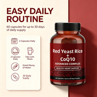 En stock – 60 capsules de levure de riz rouge et CoQ10 pour le soutien de la santé cardiaque et la vitalité cardiovasculaire (vente en gros)