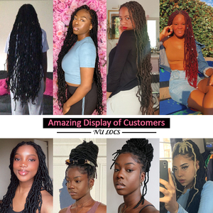 Extensiones de Cabello Afro Rizado <span class=keywords><strong>Senegal</strong></span>és MYZYR de 18 Pulgadas, Fauxlocs Jumbo Nu, Trenzas de Ganchillo - Product Image 3
