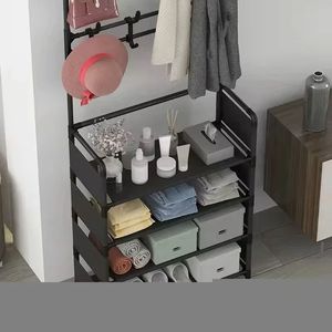 <span class=keywords><strong>Porte</strong></span>-vêtements et chapeaux, étagère à chaussures multi-niveaux, support simple pour chaussures et chapeaux, étagère de rangement robuste pour salon - Product Image 4