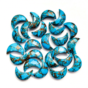 Piedra Preciosa de Cobre Turquesa AAA, Tallada en Forma de Luna Creciente Facetada, 12mm, Piedra Suelta, Precio al por Mayor para Fabricación de Joyería - Product Image 1