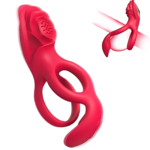 Anillo Vibrador de Clítoris con Doble Anillo para Mujer, Posición Superior, Uso Compartido en Pareja, Productos Sexuales Auxiliares, Juguetes Sexuales - Product Image 1