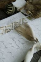 Papier et enveloppes faits main en coton recyclé à 100 % avec bords festonnés pour cartes d'invitation, de menu et de nom de mariage