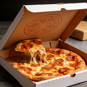 Boîtes à pizza triangulaires miniatures en gros avec logo, boîte à pizza en forme <span class=keywords><strong>de</strong></span> cône en kraft couleur avec laminage mat pour l'emballage alimentaire - Product Image 1