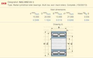 NAG4902UU Needle Roller Bearings With Seal 15x28x13mm Double Roller Bearing <strong>NAG</strong> 4902 UU - Product Image 4