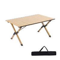 Table pliante de camping légère, moderne, portable, en acier, pour barbecue et pique-nique, de type « egg roll », fabriquée par un fabricant OEM.