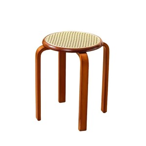 Solid <b>Wood</b> Rattan Round <b>Stool</b> Thickened Low <b>Stool</b> For Living Room Home Use - Product Image 2