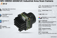 Caméra industrielle compacte USB 3.0 pour vision industrielle MV-CB050-60UM/UC 24MP 2/3" CMOS BSI empilé 80 FPS à balayage de zone avec connecteur FPC