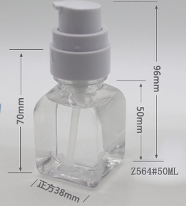 2024 nouveau personnalisable 50ml PET Transparent en forme de carré Essence lait bouteille en plastique liquide fond de teint bouteille - Product Image 2