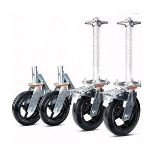 China Manufacturer Heavy Duty Swivel Stem Caster Wheel With Dual Brake For Scaffolding And Industrial Workbench Support - Product Image 4