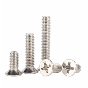 Viti per <span class=keywords><strong>Legno</strong></span> Personalizzate in Acciaio Inox 304 e Acciaio al Carbonio, Filettatura Metrica ISO Grossa, <span class=keywords><strong>Testa</strong></span> Piatta con Incavo a Croce - Product Image 1