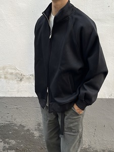 Healy Men's Loose Zip Up Stand Collar Fleece <b>Jacket</b> Heather <b>Grey</b> Raglan Sleeve Soft Casual Athletic Sweatshirt Coat for Fall - Product Image 2