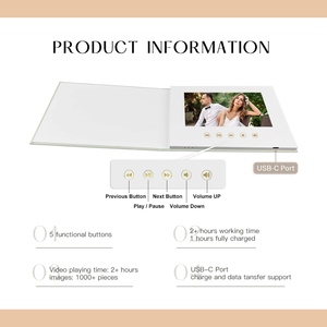 Videolibro Digital Personalizado de Papel, Videolibro de Boda Encuadernado en Lino, Siempre y para Siempre, con Lámina Dorada, Videolibro de 7 Pulgadas - Product Image 3