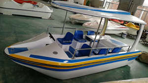 Bateau électrique 6-8 personnes équipement de jeu d'eau bateau à pédales en fibre de verre vélo aquatique à vendre (M-080) - Product Image 5